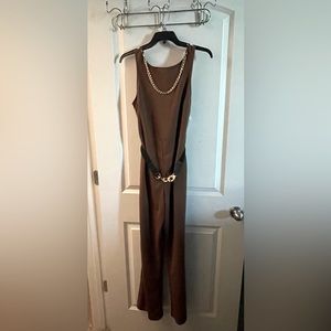 MAX + ASH LADIES SLEEVELESS BROWN JUMPSUIT SZ M NWT